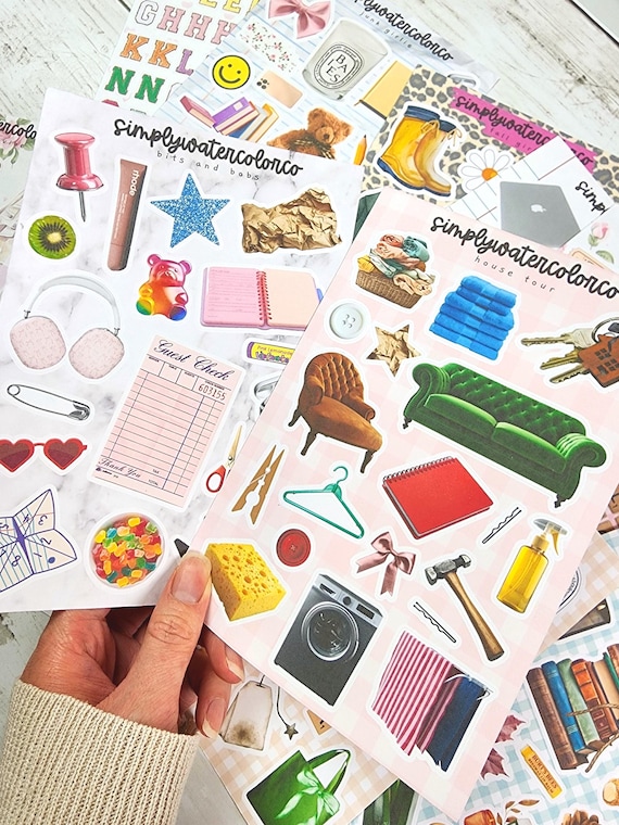 Junk Journal Stickers: Bits & Bobs, Scrapbook Stickers, Journaling, Collage, Snail Mail