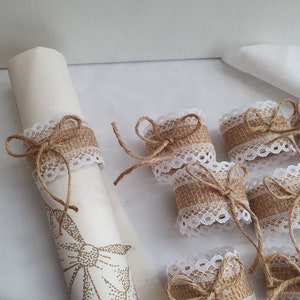 10 jute napkin rings