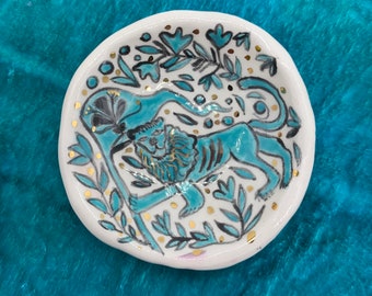 Ceramic Lion Ring Dish