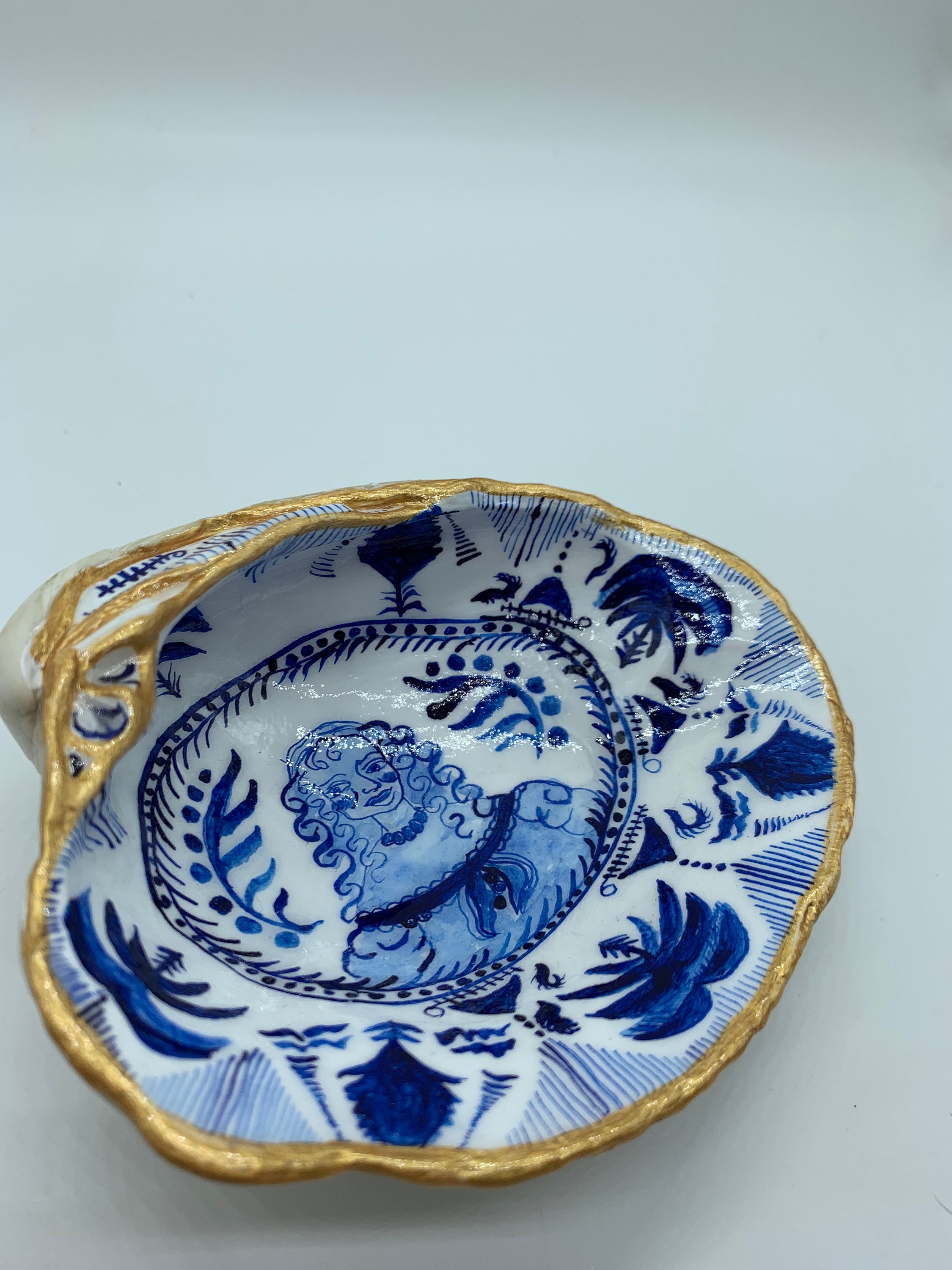 Blaues und weißes Muschelmädchen | Etsy