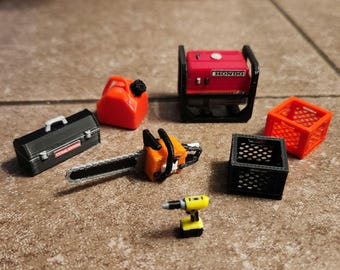 1:24 Scale Miniature Accessory Set for Tiny trucks Crawlers Doll House or Action Figure Diorama fits Axial SCX24Traxxax TRX4m RC4WD