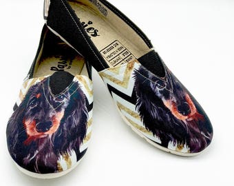 petkanvas Cute Doberman Pinscher Dog Slip Ons Shoes for Women
