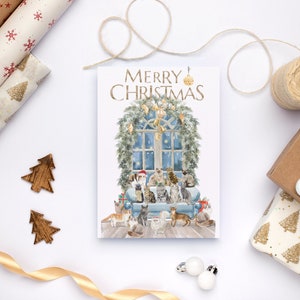 Cat Lovers Christmas Greeting Cards with Design inside, Made with Love in the USA, Eco Inks.