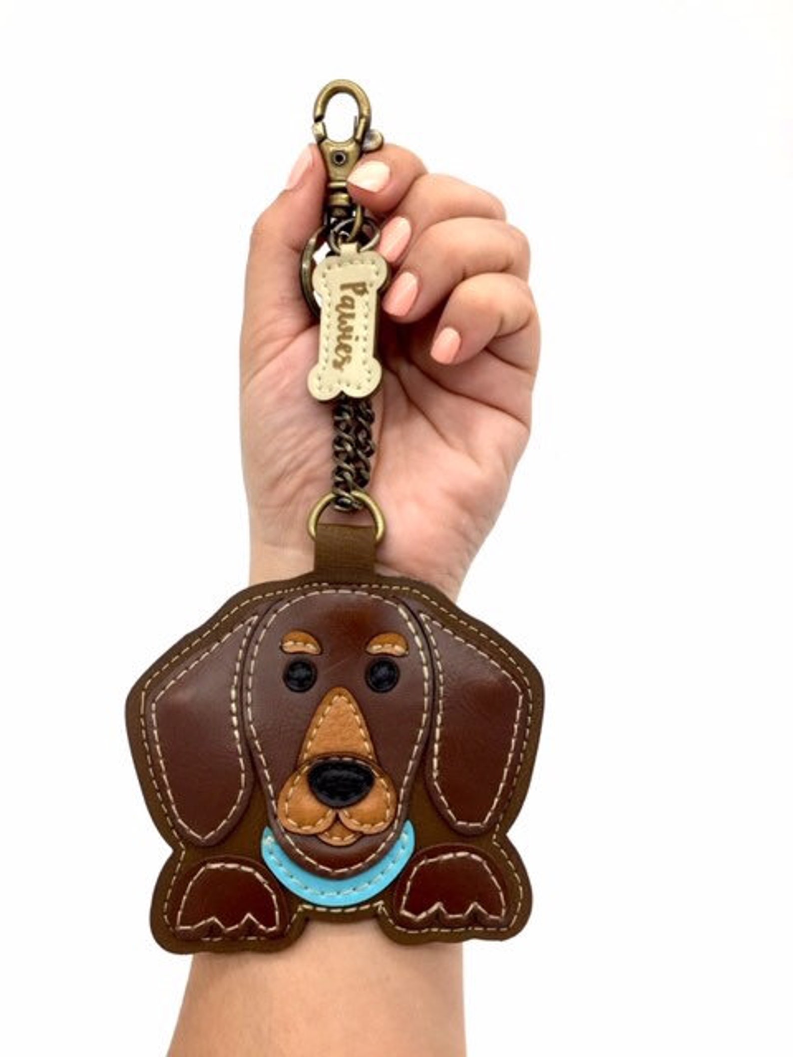 Dachshund Keychain Vegan leather keychain vegan leather Etsy