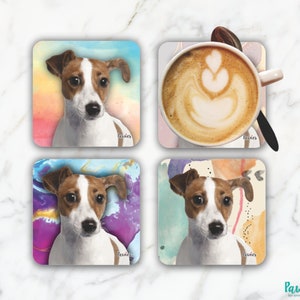 JACK RUSSELL Coaster Lovers, Custom Coaster Made in the USA, Eco Ink, Dog Lovers Coaster, Coaster, Jack Russell Gift