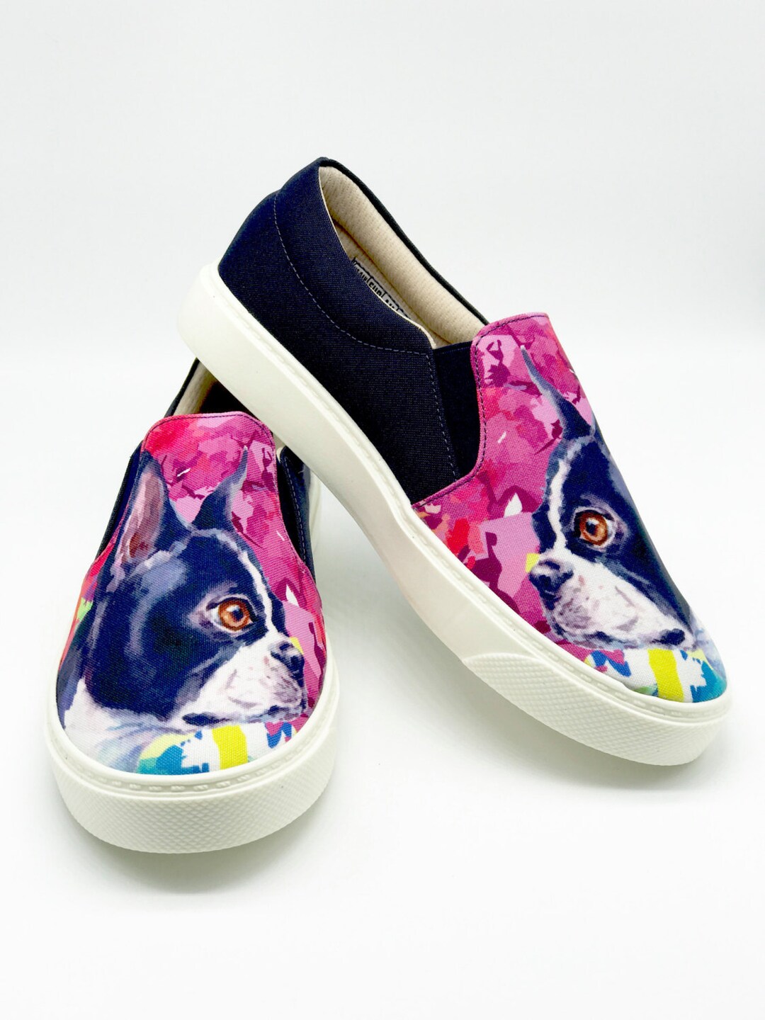 BOSTON TERRIER SHOES Dog Lovers Hush Puppies Dog Rescue Etsy