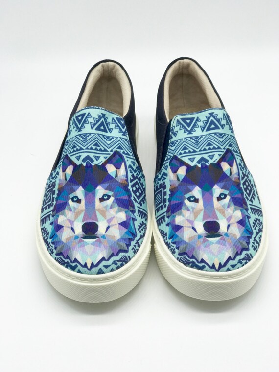 Items similar to SIBERIAN HUSKY SHOES, dog, puppies, slip ons, shoes
