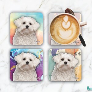 MALTIPOO Coaster Lovers, Custom Coaster Made in the USA, Eco Ink, Dog Lovers Coaster, Coaster, MALTIPOO Gift