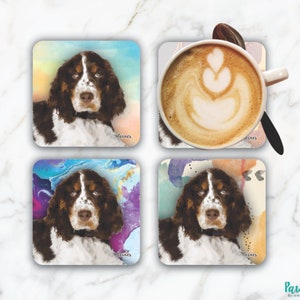 Springer Spaniel Coaster Lovers, Custom Coaster Made in the USA, Eco Ink, Dog Lovers Coaster, Coaster, Springer Spaniel Gift