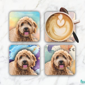 DOODLE Coaster Lovers, Custom Coaster Made in the USA, Eco Ink, Dog Lovers Coaster, Coaster, DOODLE Gift