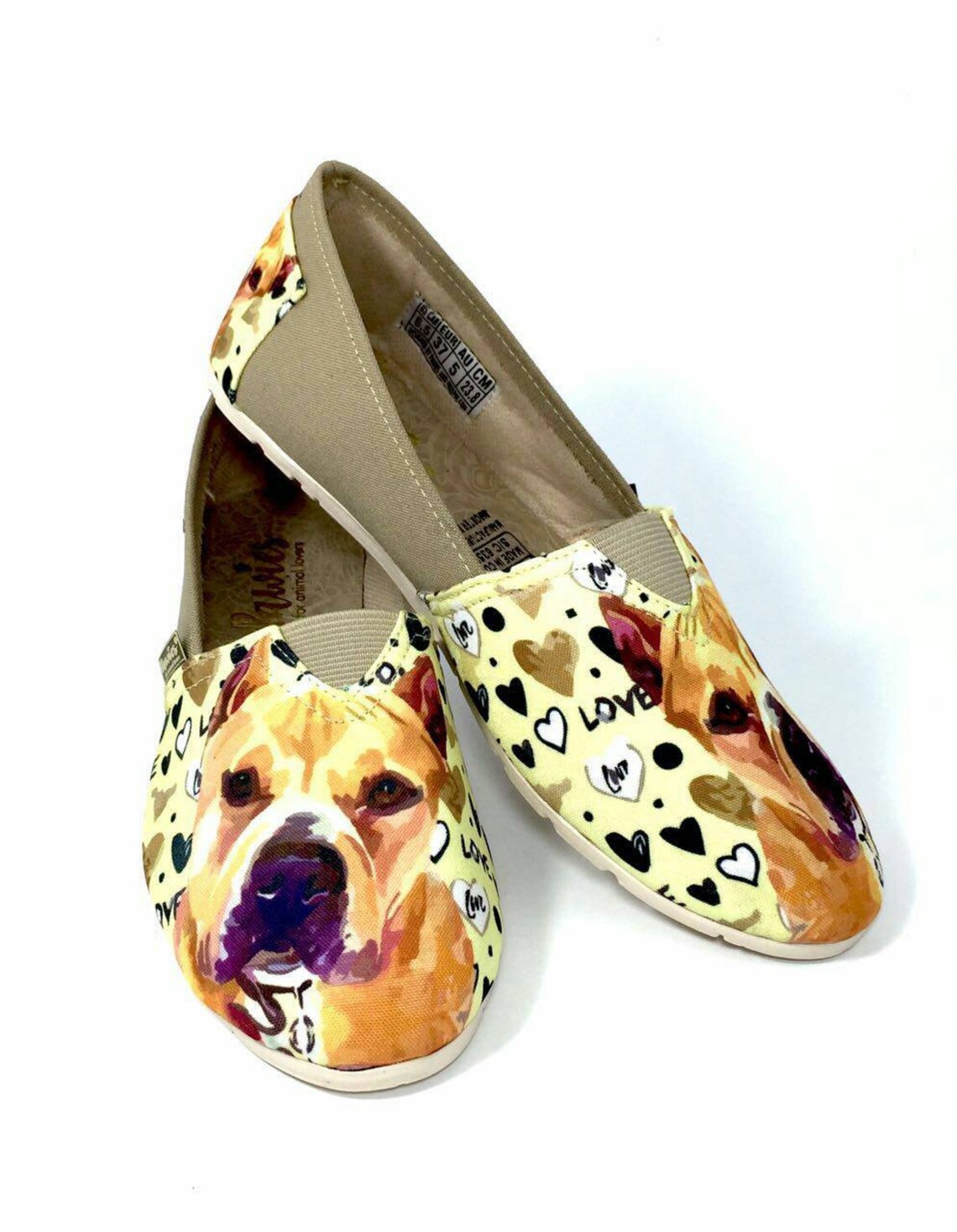 PIT BULL SHOES Pit bull lovers women shoes Dog Lovers dog Etsy