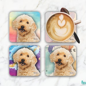 DOODLE Coaster Lovers, Custom Coaster Made in the USA, Eco Ink, Dog Lovers Coaster, Coaster, DOODLE Gift