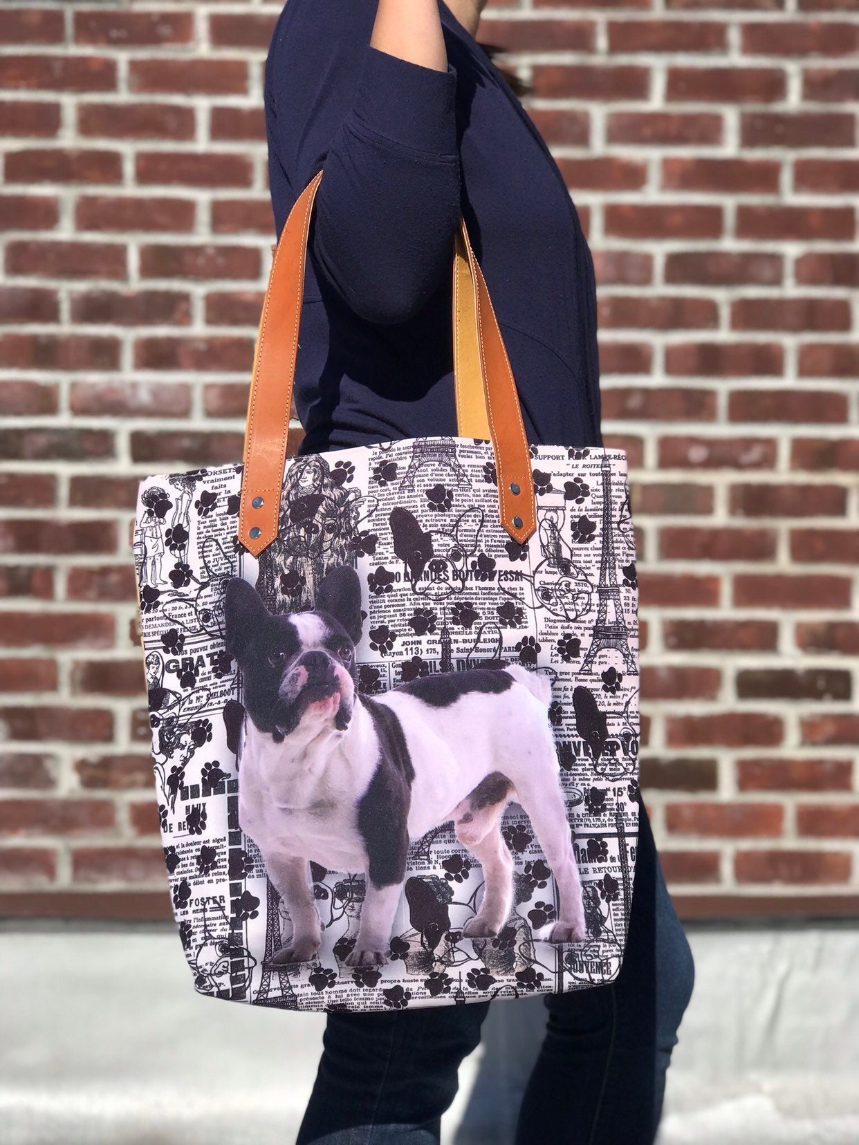 French Bulldog TOTE BAG Frenchie Lover Tote Bag Animal Etsy
