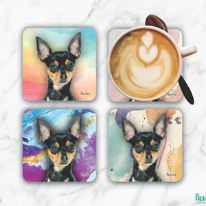 Miniature pinscher Coaster Lovers, Custom Coaster Made in the USA, Eco Ink, Dog Lovers Coaster, Coaster, Miniature pinscher Gift