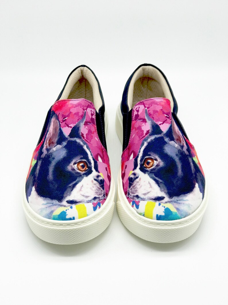BOSTON TERRIER SHOES Dog Lovers Hush Puppies Dog Rescue Etsy