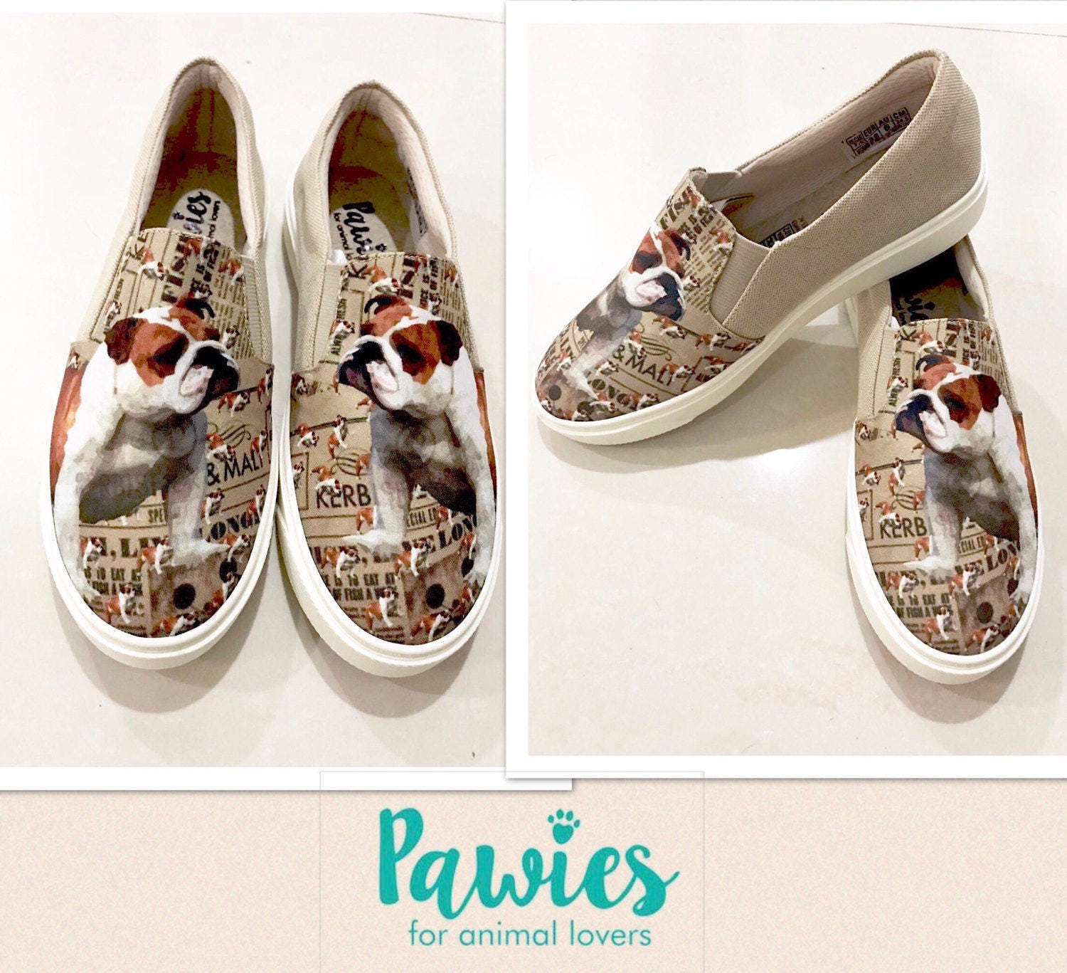 ENGLISH BULLDOG SHOES English bulldog lovers dog lovers dog Etsy