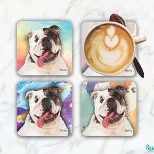 BULLDOG Coaster Lovers, Custom Coaster Made in the USA, Eco Ink, Dog Lovers Coaster, Coaster, BULLDOG Gift