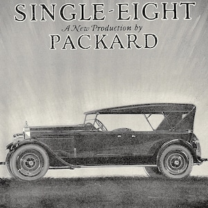 July 1923 Vintage Original Single-Eight Packard Motor Car Company Black and White Full Page Print Ad Advertisement 7&quot; x 10&quot; Automobilia