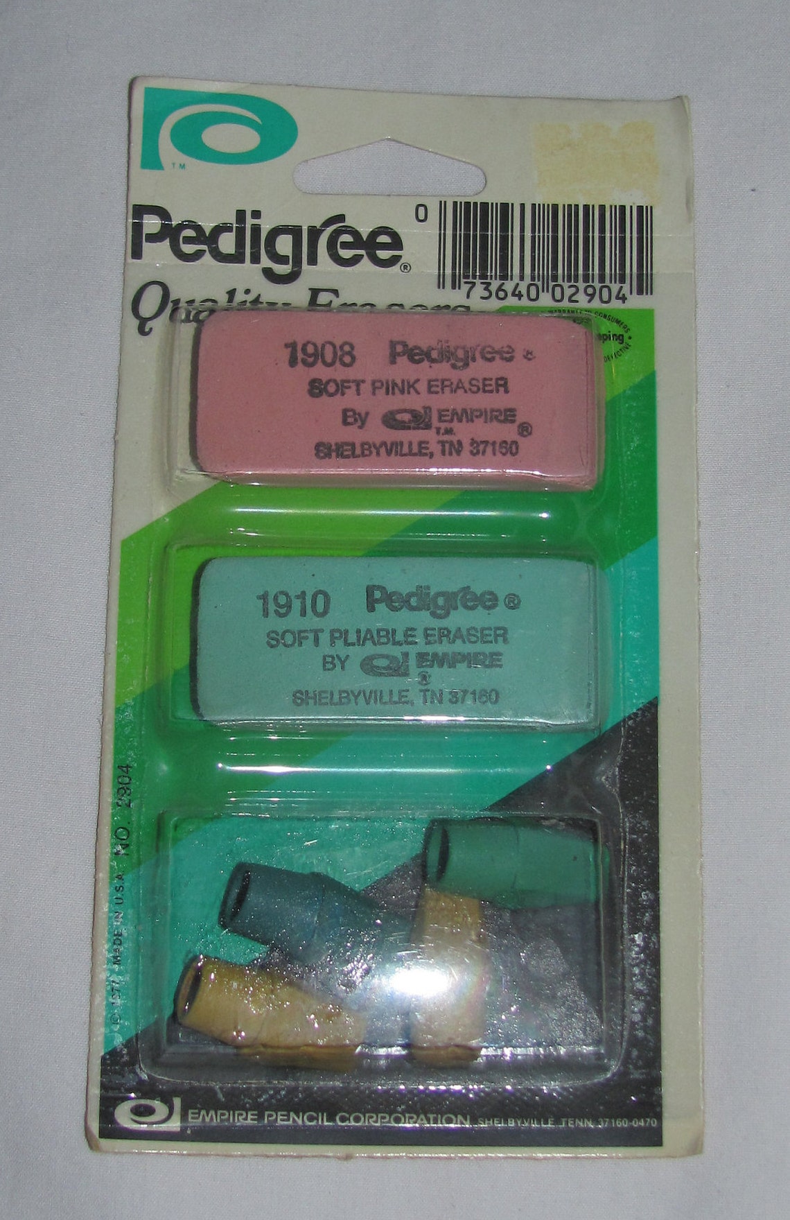 Vintage 1977 New in Package Pedigree Quality Erasers by Empire Etsy