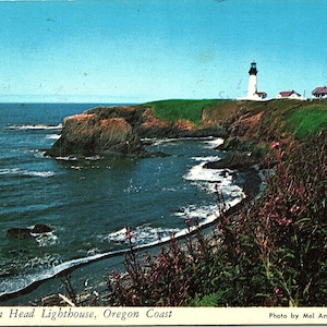 Vintage 1982 Posted Postcard Yaquina Head Lighthouse OSU Marine Science Center Oregon Coast Anderson's Postcards NP-6GX Salem OR Postmark
