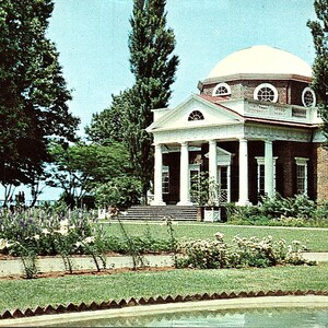 vintage Carte postale non postale Thomas Jefferson Mansion Estate Monticello Charlottesville Virginia VA PE7632 Plastichrome Roseberry Simonpietri