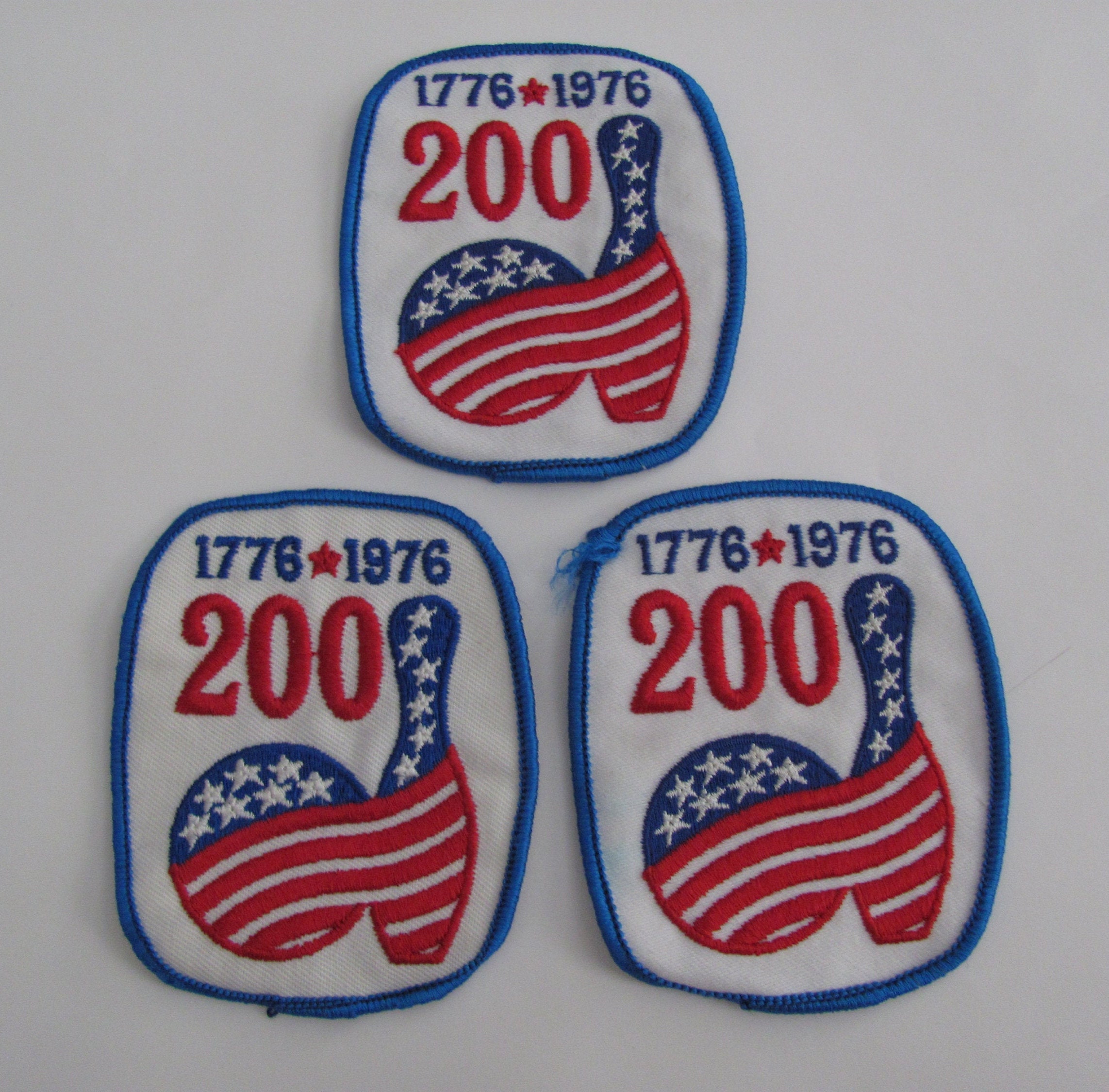 America Bicentennial Sew-on Vintage Embroidered Patch USA Patriotic 1776-1976 