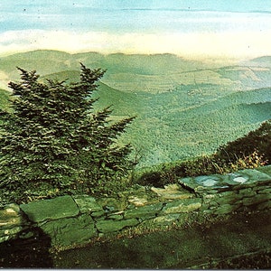 vintage Carte postale non postale Fog Morning Sun Skyline Drive Shenandoah Valley Virginia VA C.H. Ruth Plastichrome Kodachrome Simonpietri P845 26