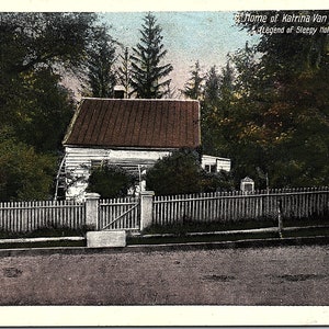 Vintage Unposted Hand farbige Postkarte Home of Katrina Van Quaste Sleepy Hollow Tarrytown New York 401 137 Miller Art Co. Tarrytown NY