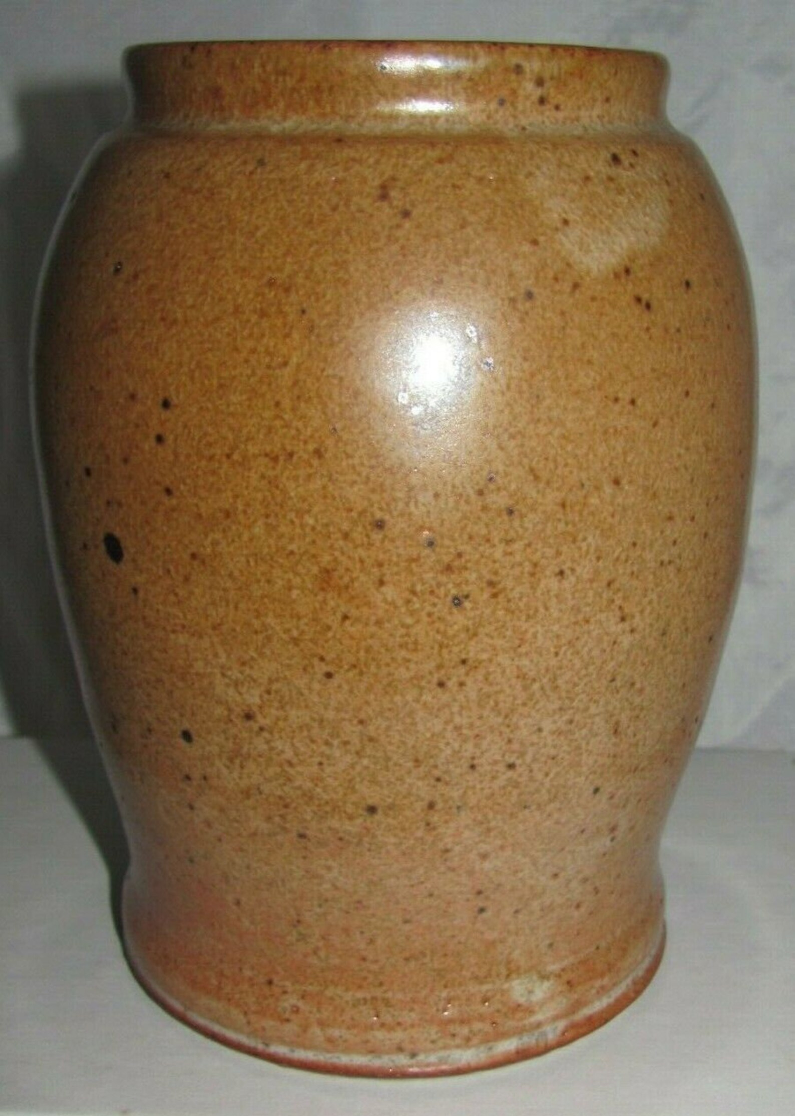 Vintage Speckled Brown Iridescent Glazed Pottery Vase Handmade Etsy