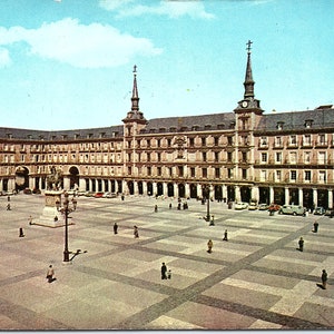 Vintage wysłana pocztówka Plac Główny Plaza Madryt Hiszpania ES Escudo de Oro Postales #71