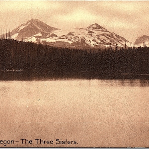 Carte postale vintage non postée Bel Oregon Les Trois Sœurs Cascade Arc Volcanique OU Edward H. Mitchell Vues de l’Oregon #089 Début des années 1900