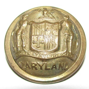 vintage guerre civile époque confédéré MARYLAND officier d'état-major manteau en métal bouton « qualité supérieure » MD