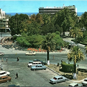 Vintage Non postato Cartolina Piazza della Libertà Heraklion Iraklio Candia Creta Island Grecia GR Classic Cars G. Loucatos Atene Grecia #51