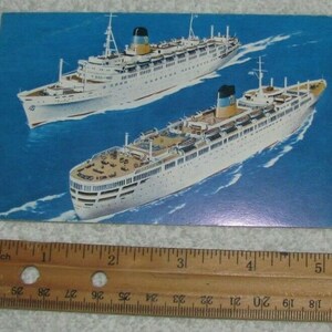 TSS Queen Anna Maria / Olympia - Linea Greca - Nave / Oceanliner Vintage Postcard