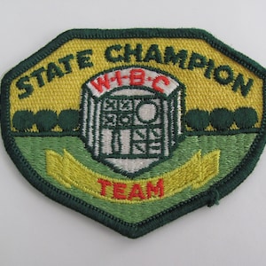 Vintage Bowling Patch WIBC State Champion Team Women's International Bowling Congress Yellow Green Red Patch