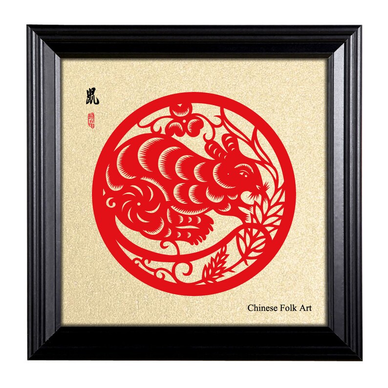 Framed Artwork of Chinese Papercut Art Chinese Zodiac of Etsy