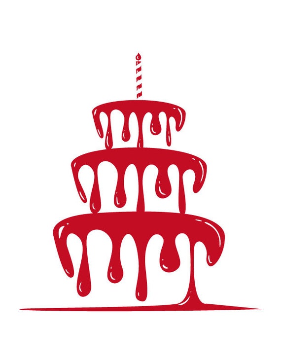 ID SP00004 Birthday Cake Vinyl Decal Sticker Etsy