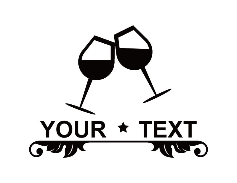 ID SP00014 Wine Glasses Vinyl Decal Etsy