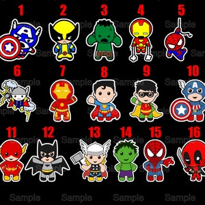 Super Hero Cartoon Stickers