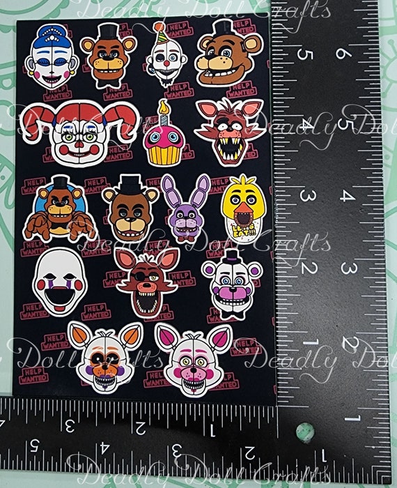 Mini FNAF Stickers, CUTE, Die Cut, Five Nights of Horror 