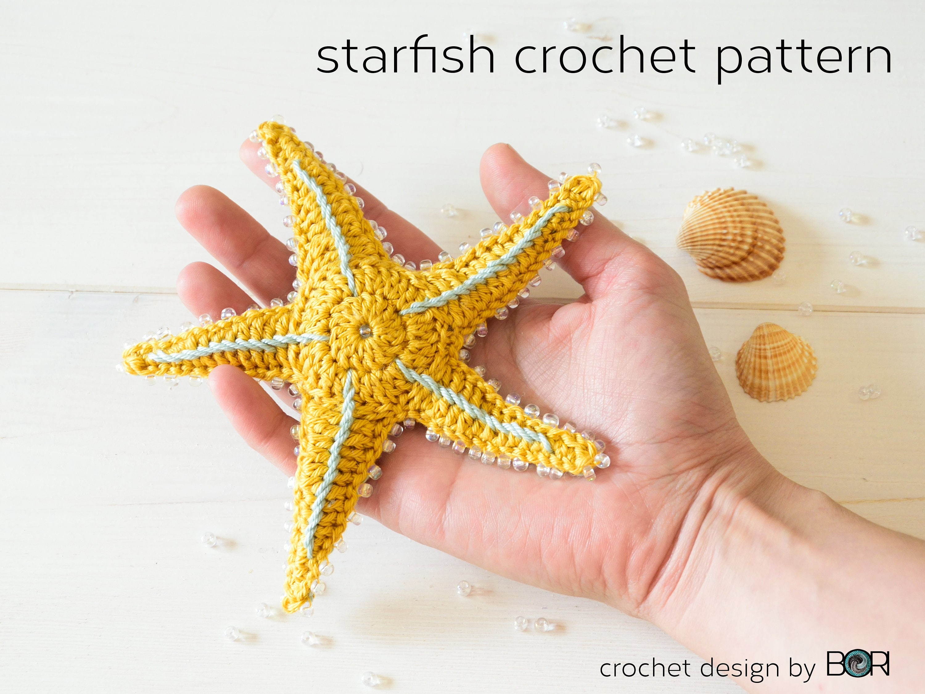 Crochet starfish pattern sea star pdf download easy diy Etsy