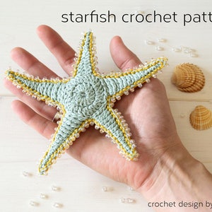 crochet starfish pattern, sea star, pdf, download, easy, diy, colorful, cotton, yarn, handmade, gift image 2