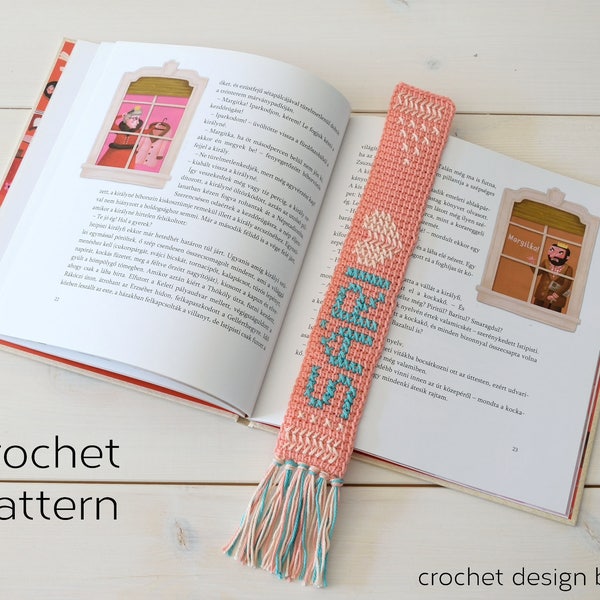 crochet name bookmark pattern, cross stitch, easy, diy, personalised, colorful, cotton, yarn, handmade, design, heart, gift