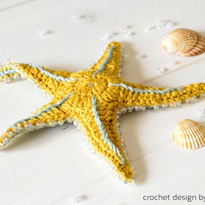 crochet starfish pattern, sea star, pdf, download, easy, diy, colorful, cotton, yarn, handmade, gift image 5