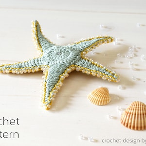 crochet starfish pattern, sea star, pdf, download, easy, diy, colorful, cotton, yarn, handmade, gift image 6