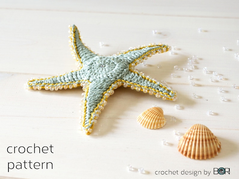 crochet starfish pattern, sea star, pdf, download, easy, diy, colorful, cotton, yarn, handmade, gift image 6