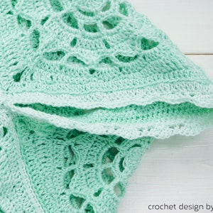 peppermint shawl crochet pattern, bolero, stole, shrug, granny square, mint, lace, instant download pdf, s, m, l, size, easy, light yarn image 9