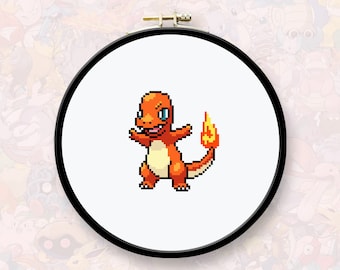 004 Charmander Pokemon Cross Stitch Pattern