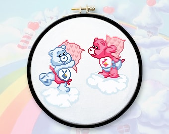 Hugs and Tugs Bear Cross Stitch Pattern