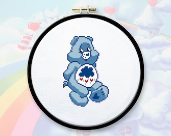 Grumpy Bear Cross Stitch Pattern